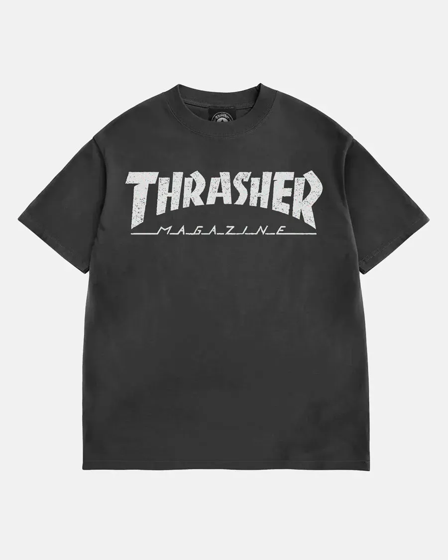 Thrasher Mag Logo Vintage T-skjorte svart bomull