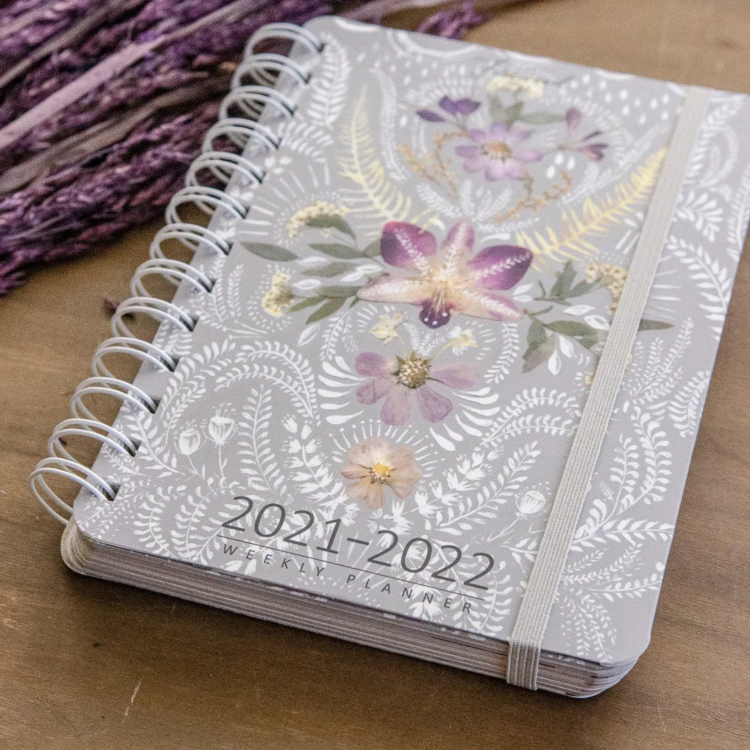 Papaya Orchid Lace 2021-2022 ukesplanlegger spiral 5x7