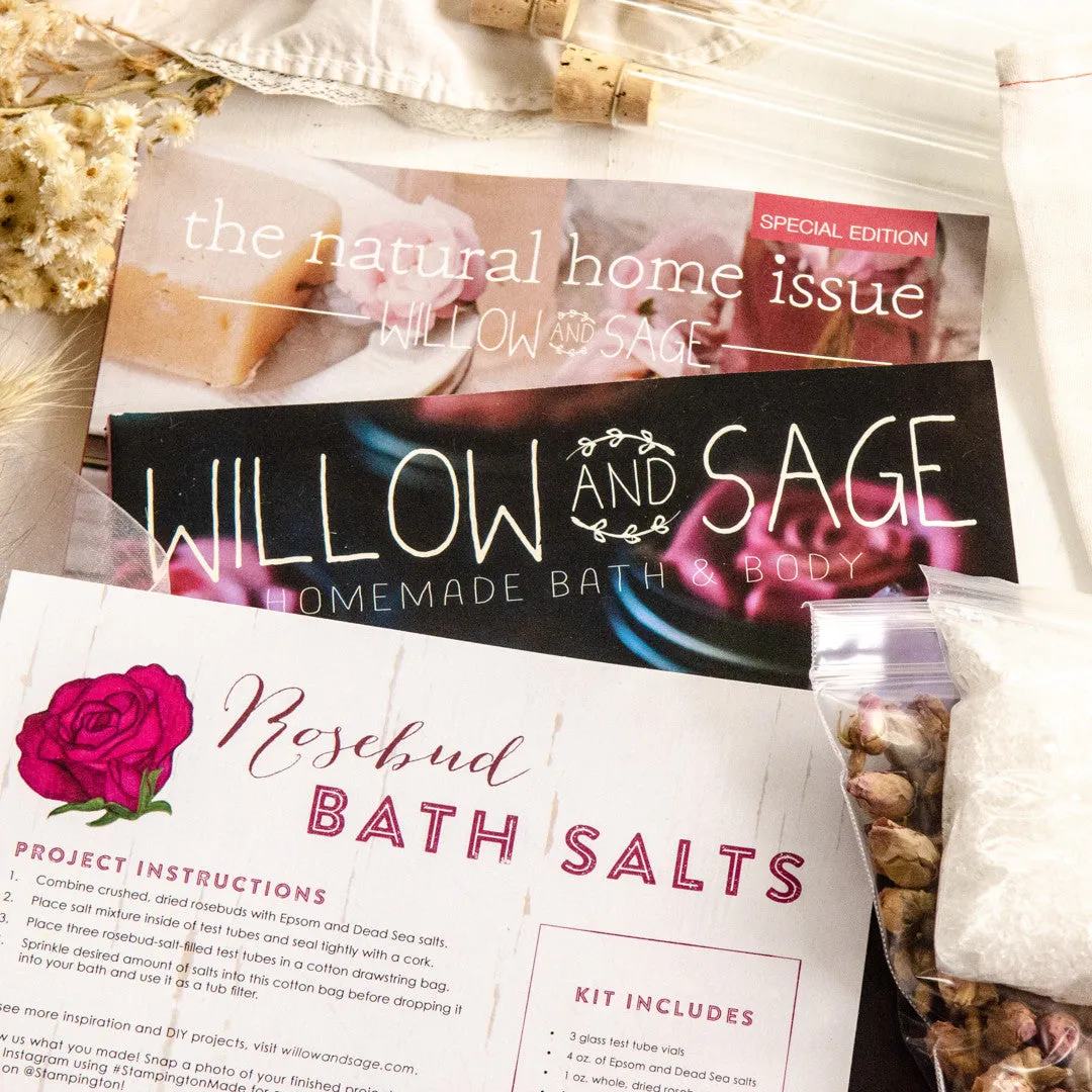 Stampington Willow and Sage Natural Rosebud Salts DIY-sett badesalt