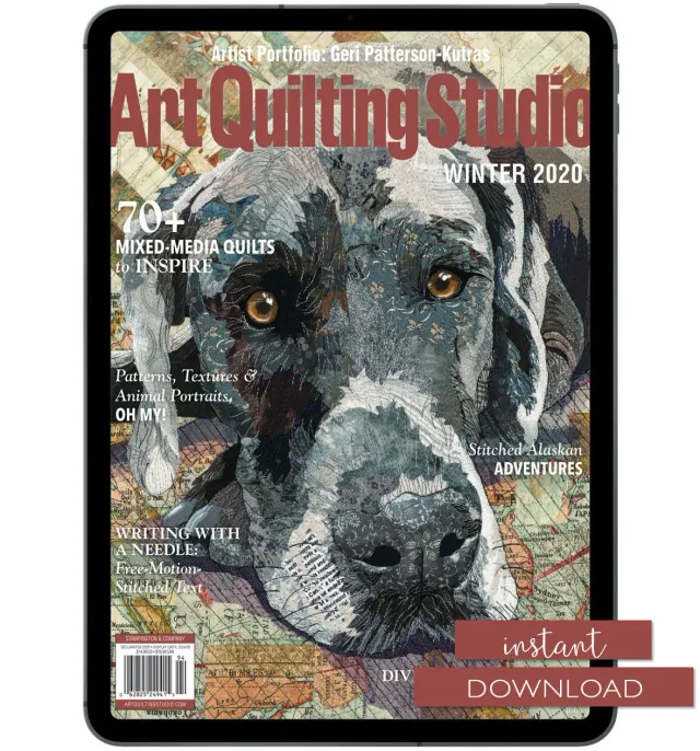 Stampington Art Quilting Studio Winter 2020 blad quilt