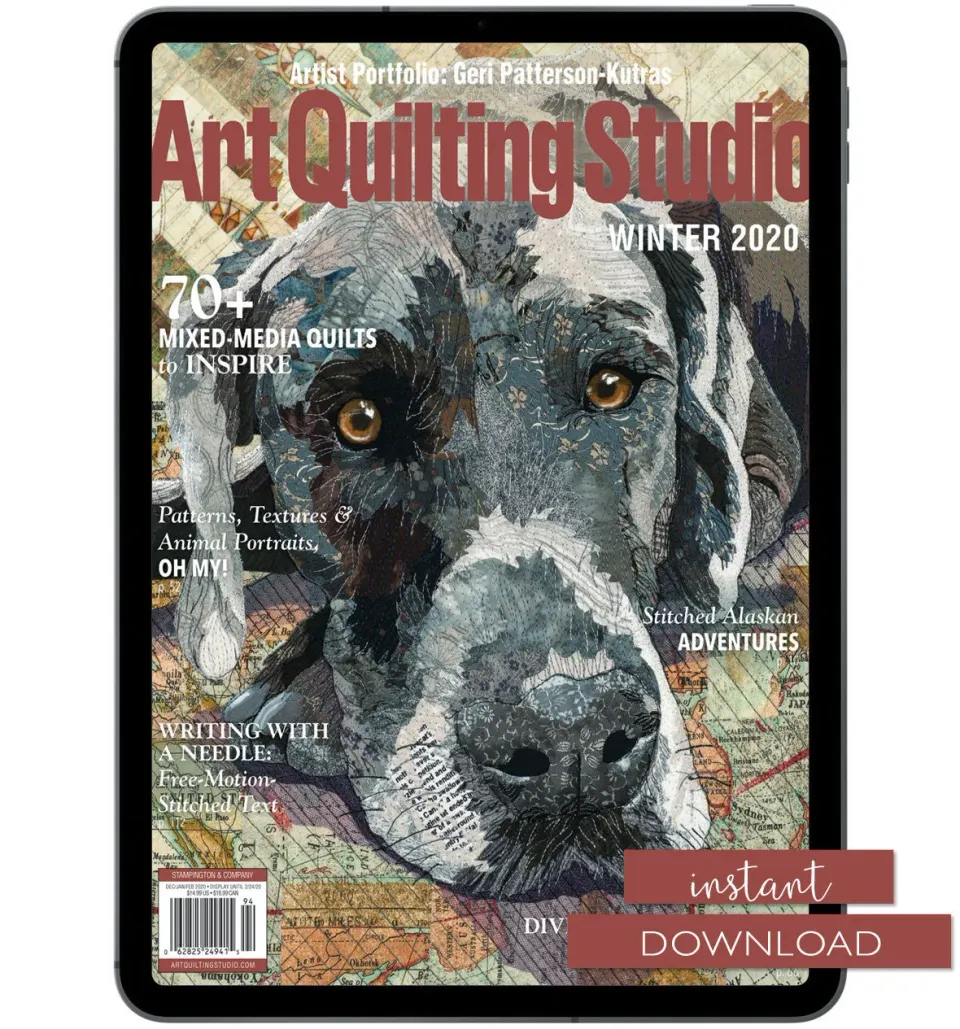 Stampington Art Quilting Studio Winter 2020 blad quilt