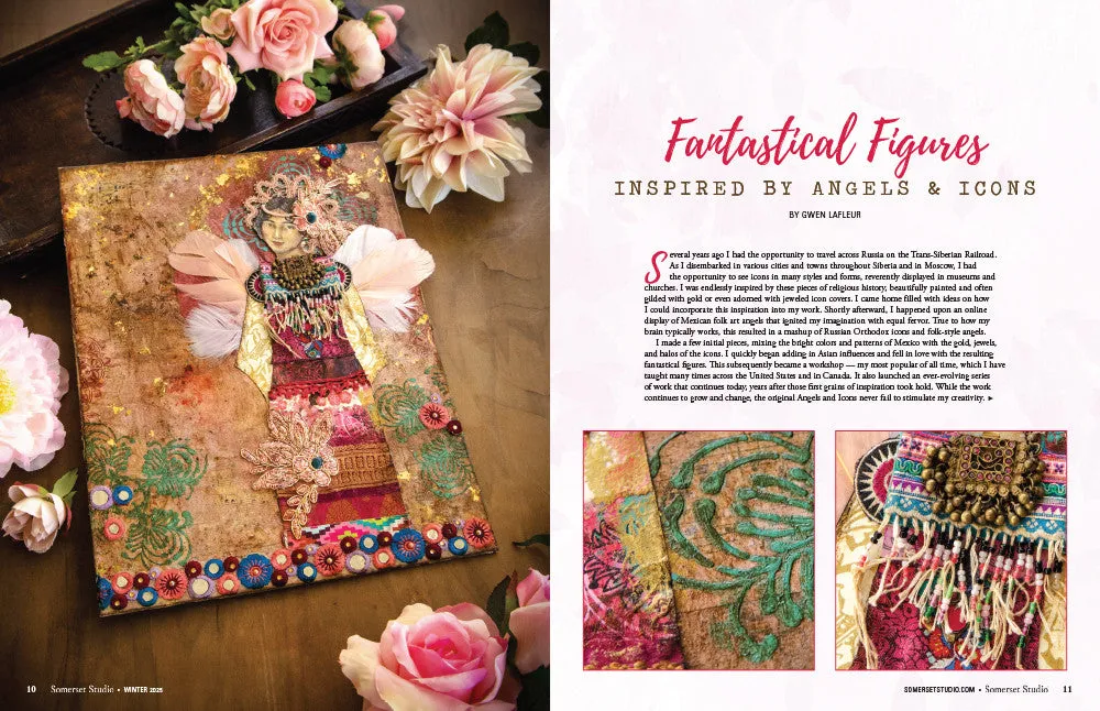 Stampington Somerset Studio Winter 2025 blad PDF mixed media