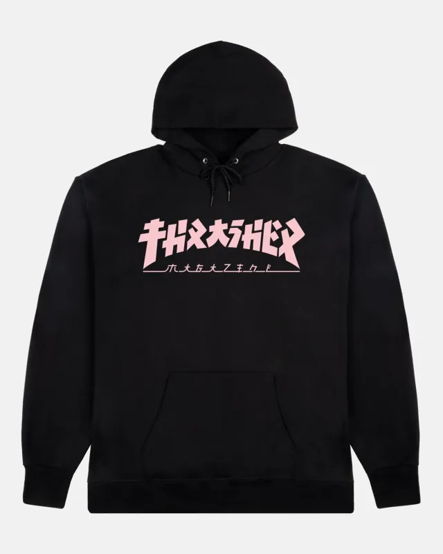 Thrasher Godzilla hoodie dame svart/rosa