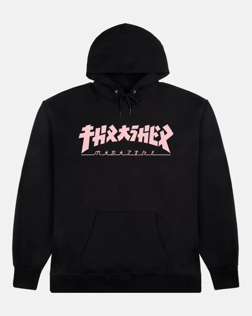Thrasher Godzilla hoodie dame svart/rosa