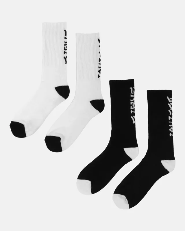 Thrasher Skate and Destroy sokker 2-pk svart hvit