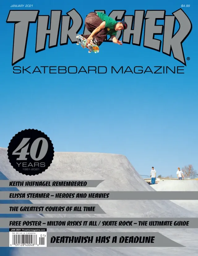 Thrasher januar 2021 blad 40-årsutgave Cardiel-cover