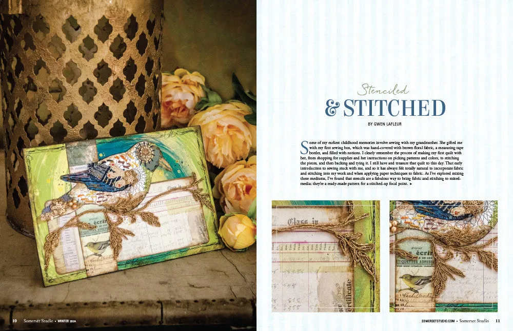 Somerset Studio Winter 2024 blad 176 sider mixed media