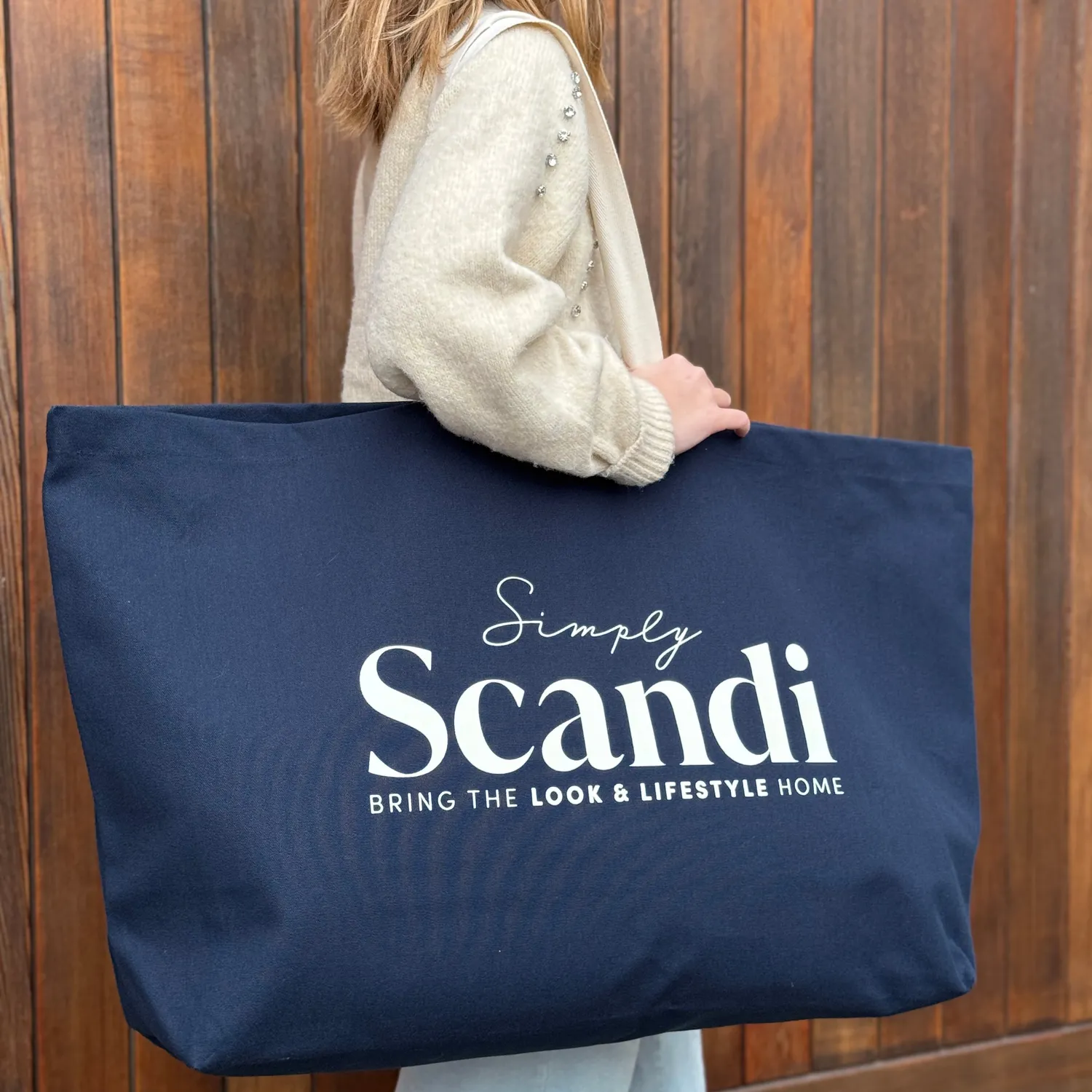 Simply Scandi Classic tote handlenett navy canvas