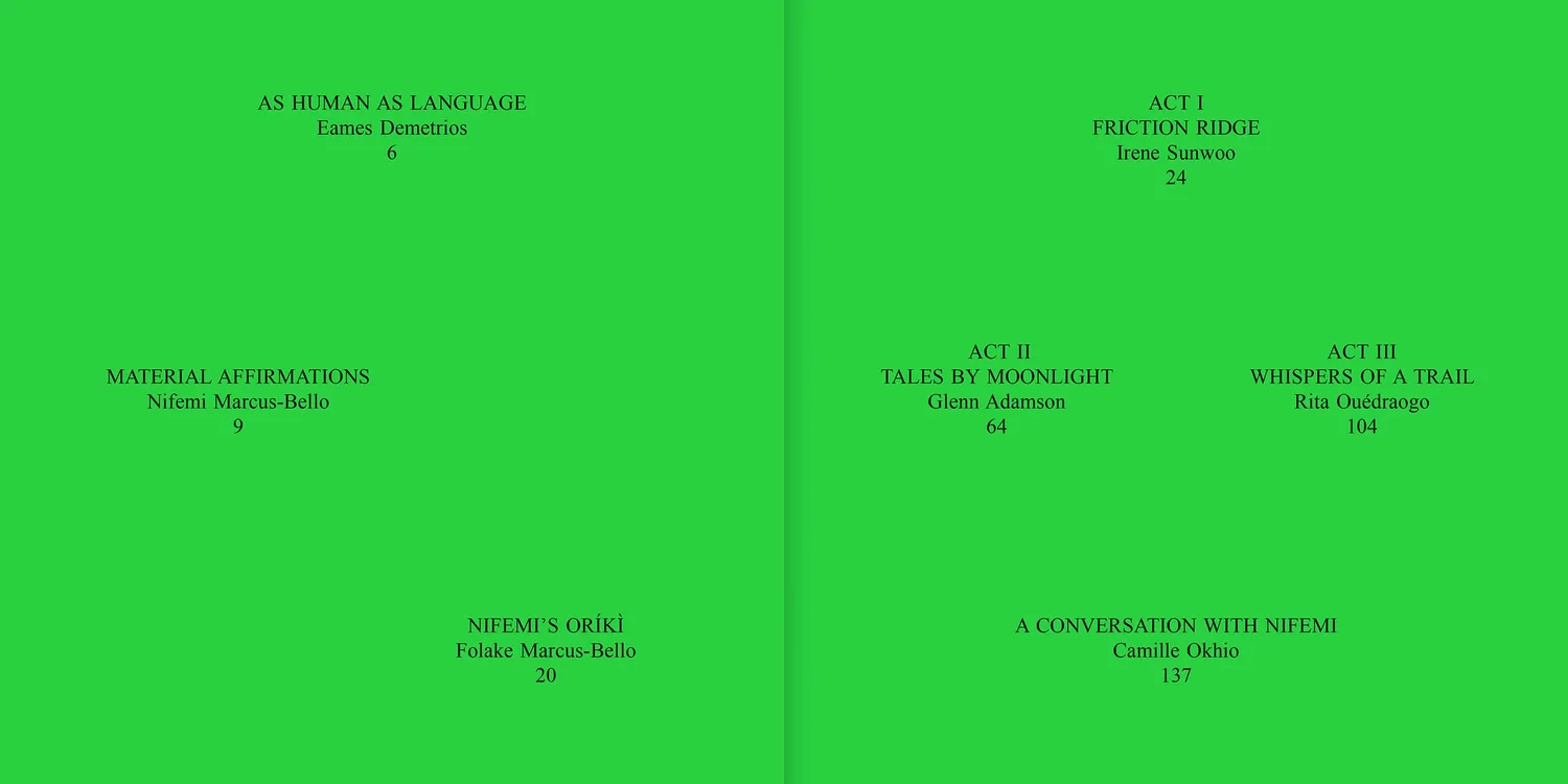 Apartamento Oríkì Material Affirmations blad Three Acts kunst