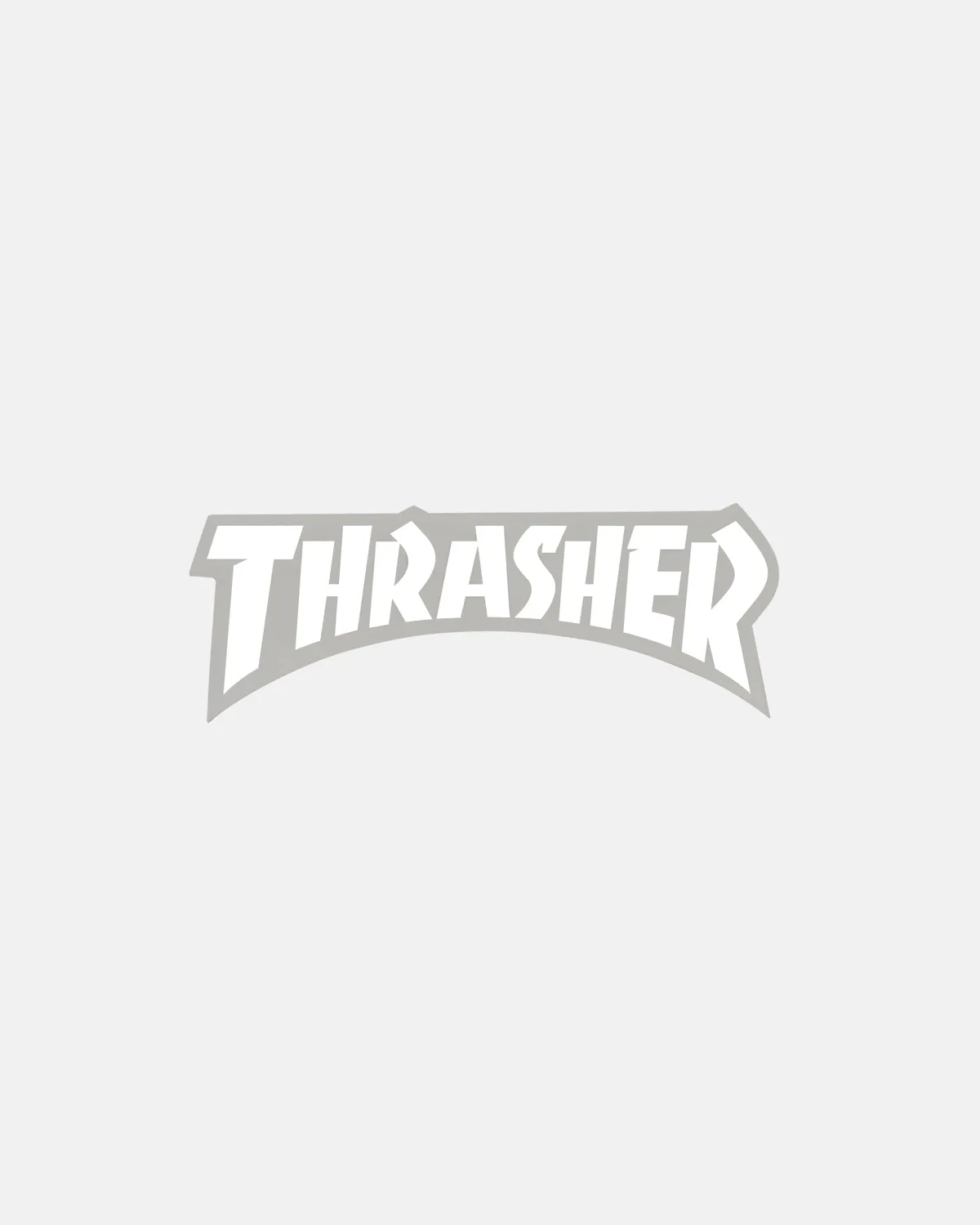 Thrasher Die Cut klistremerke hvitt 14,6 cm