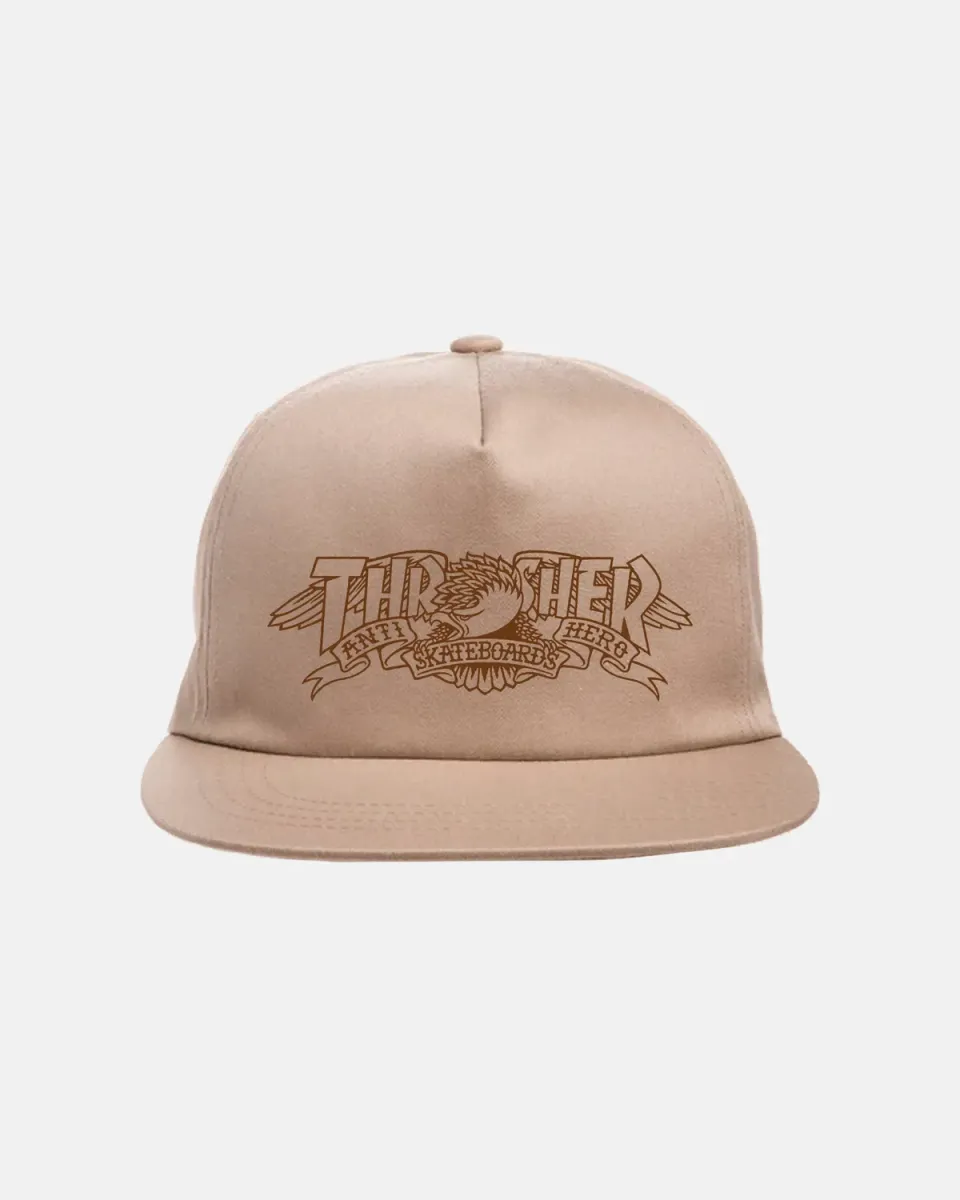 Thrasher Mag Banner Snapback caps khaki justerbar