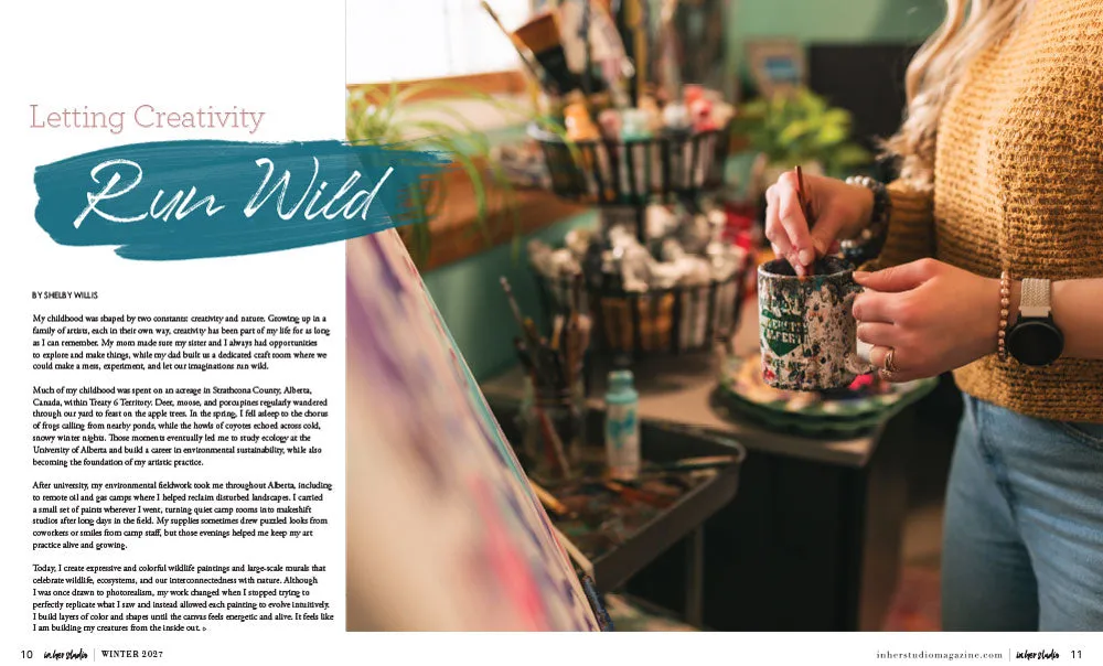 Stampington In Her Studio Winter 2027 blad atelier og innredning