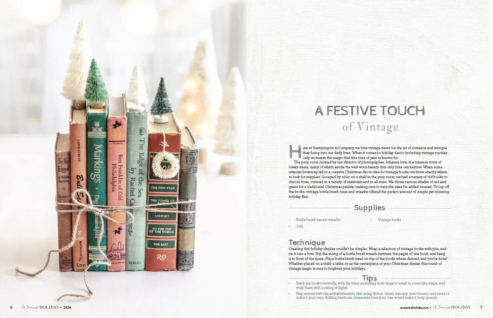 Stampington A Somerset Holiday 18 blad PDF juleideer gavepynt