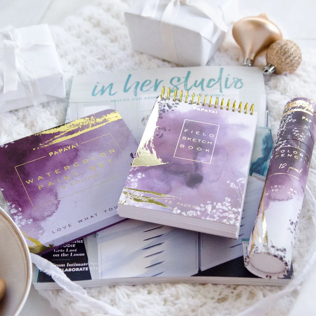 Stampington Love What You Make skissebokbundle akvarellsett