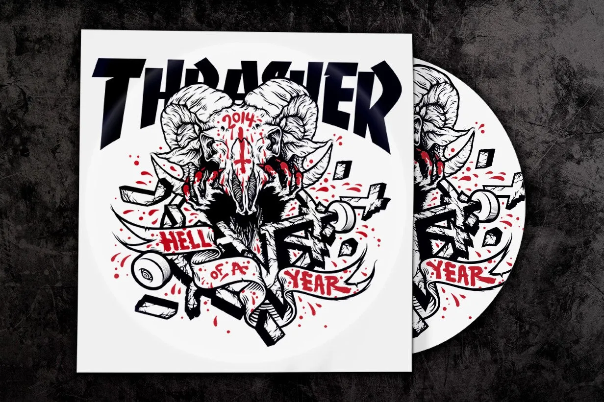 Thrasher Magazine februar 2015 blad med Hell of a Year DVD