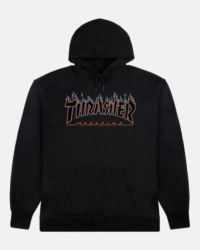 Thrasher Flame Blue/Orange hettegenser svart