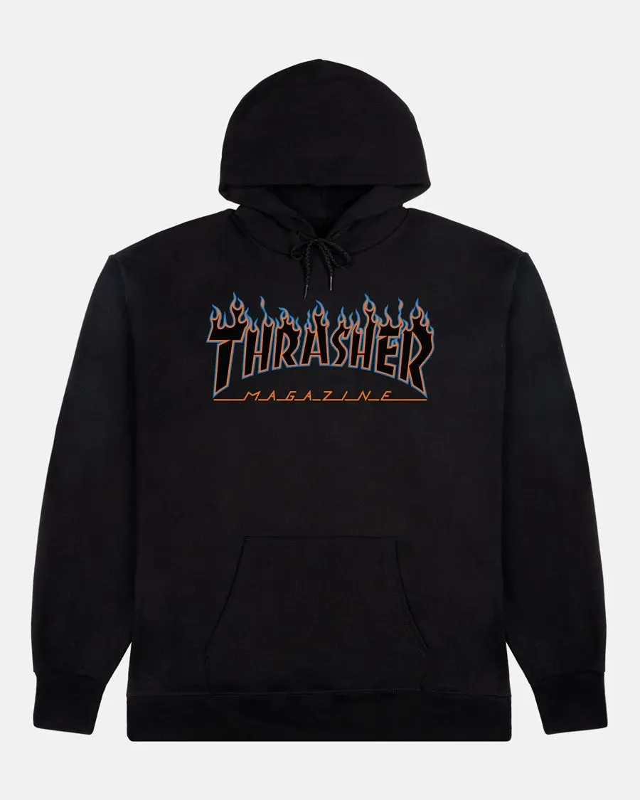 Thrasher Flame Blue/Orange hettegenser svart