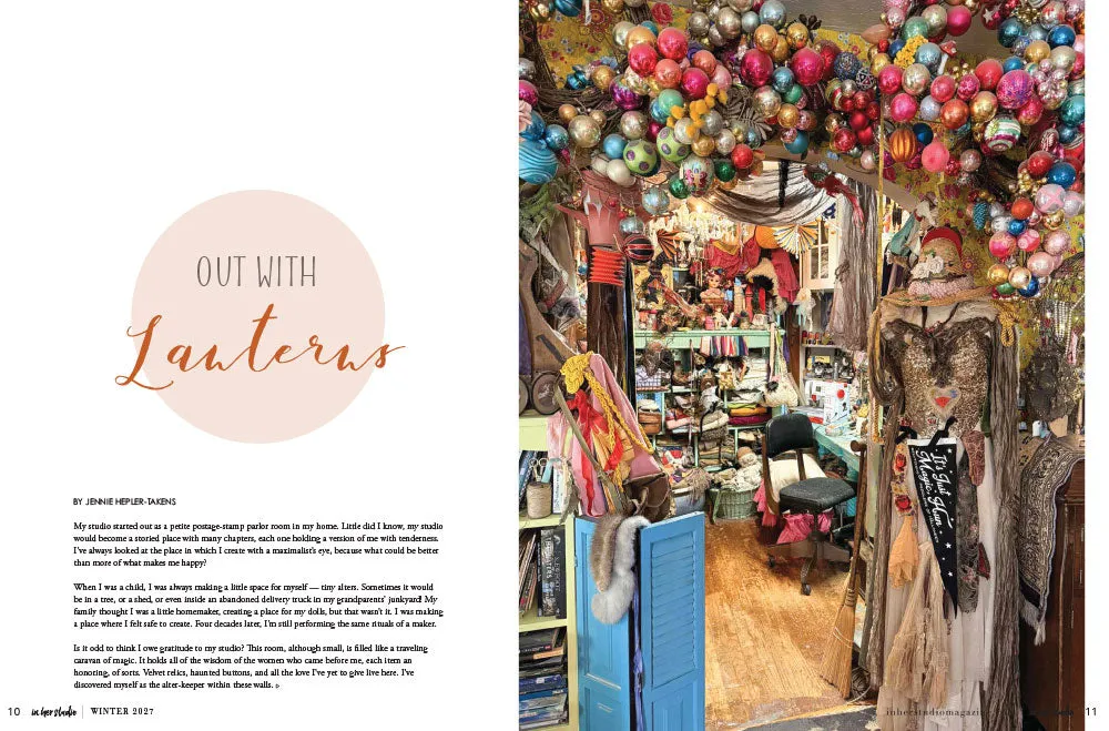Stampington In Her Studio Winter 2027 blad atelier og innredning
