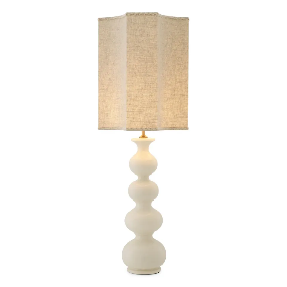 Eichholtz Mabel bordlampe hvit keramikk