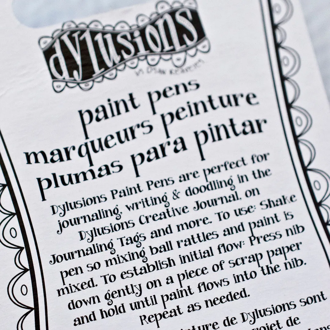 Stampington Dylusions Paint Pens tusj svart hvit 2pk fin