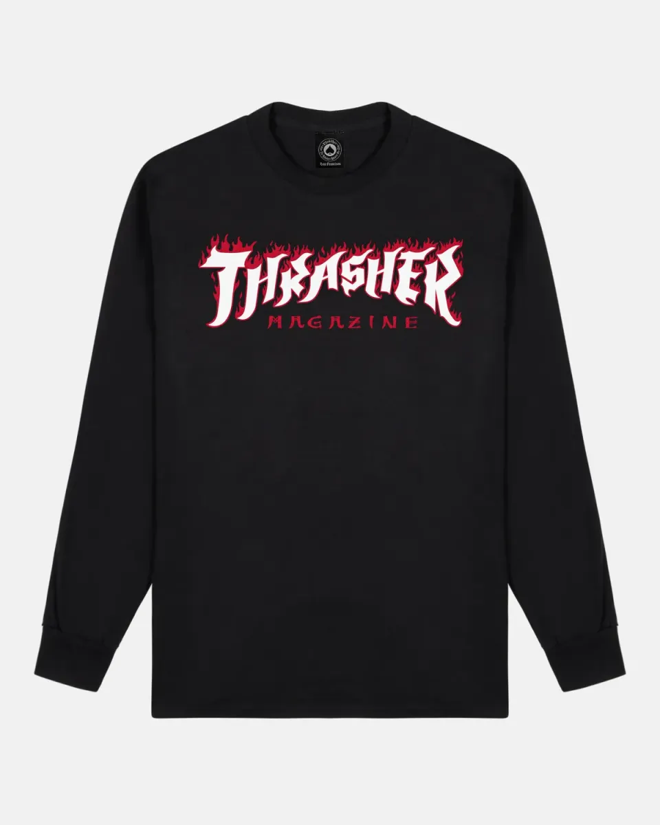 Thrasher Possessed langermet t-skjorte svart bomull