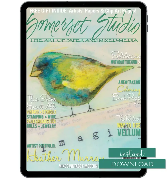 Stampington Somerset Studio Mai Jun 2014 blad PDF mixed media