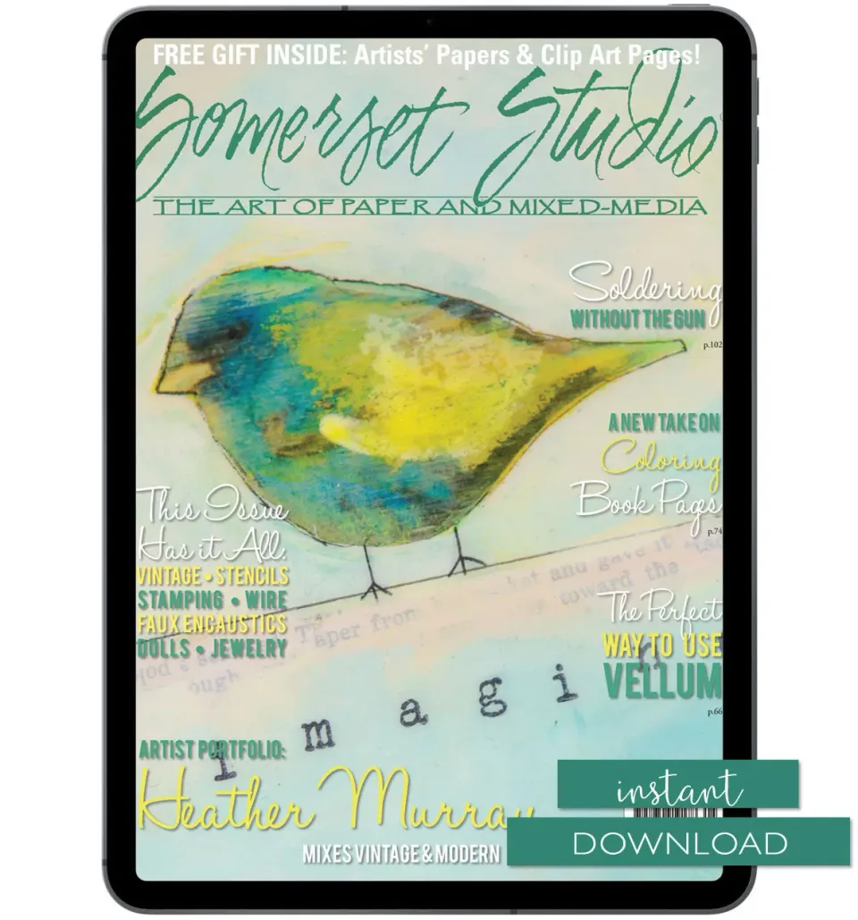 Stampington Somerset Studio Mai Jun 2014 blad PDF mixed media