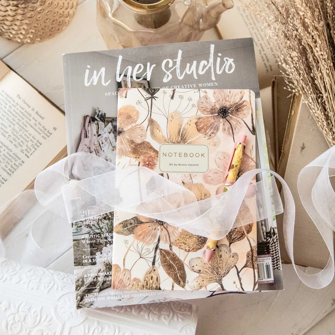 Stampington In Her Studio Blush Blooms bladpakke notatbok