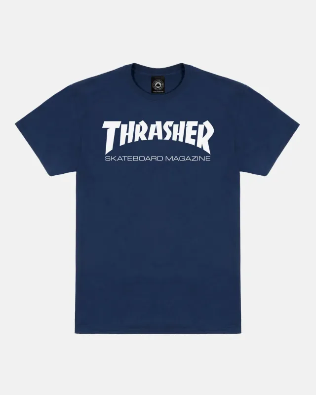 Thrasher Skate Mag t-skjorte marine/hvit bomull