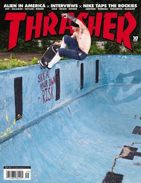 Thrasher Magazine september 2011 blad back issue
