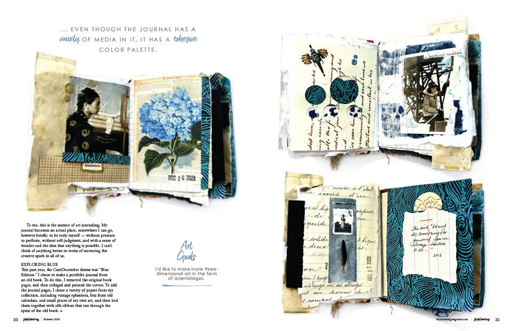Stampington Art Journaling Summer 2024 blad digitalutgave collage