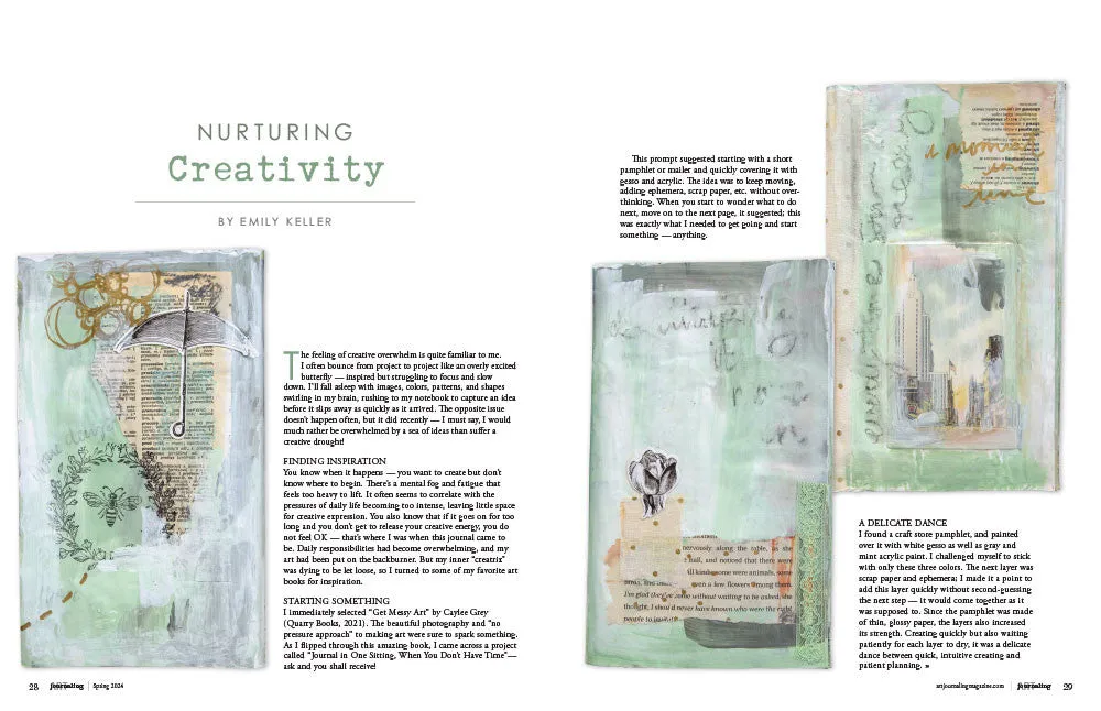 Stampington Art Journaling Spring 2024 blad papir 144 sider