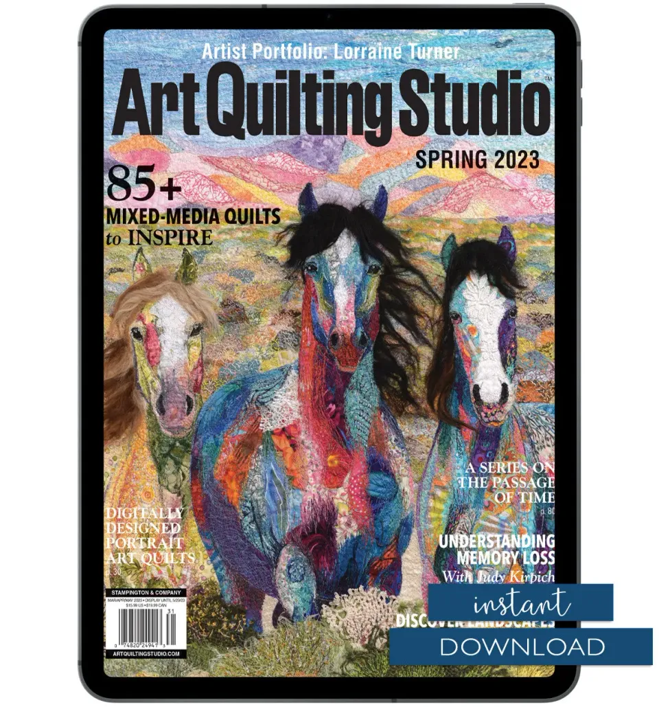Stampington Art Quilting Studio Spring 2023 blad digital quilt
