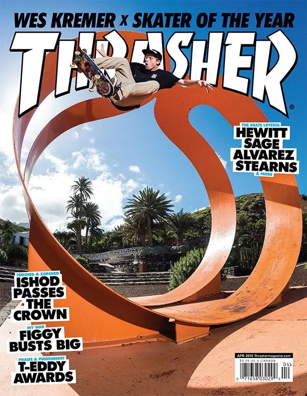 Thrasher Magazine april 2015 blad Wes Kremer