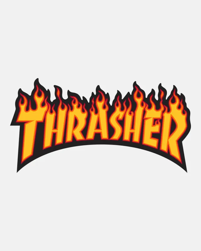 Thrasher Flame klistremerke gult flammelogo
