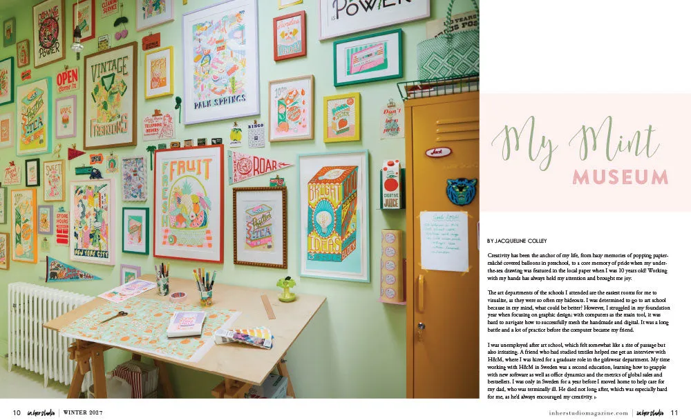 Stampington In Her Studio Winter 2027 blad atelier og innredning