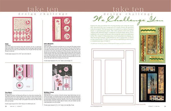 Stampington Take Ten 2005 Volume 5 blad enkeltutgave kortlaging