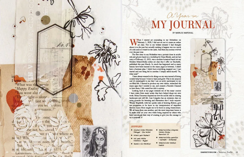 Stampington Somerset Studio Autumn 2021 blad PDF naturkunst