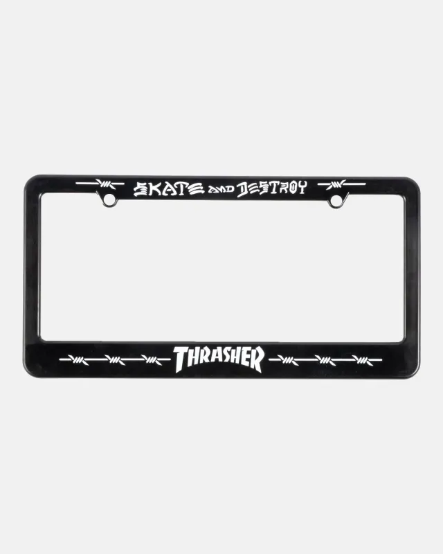 Thrasher Barbed Wire skiltplateholder svart