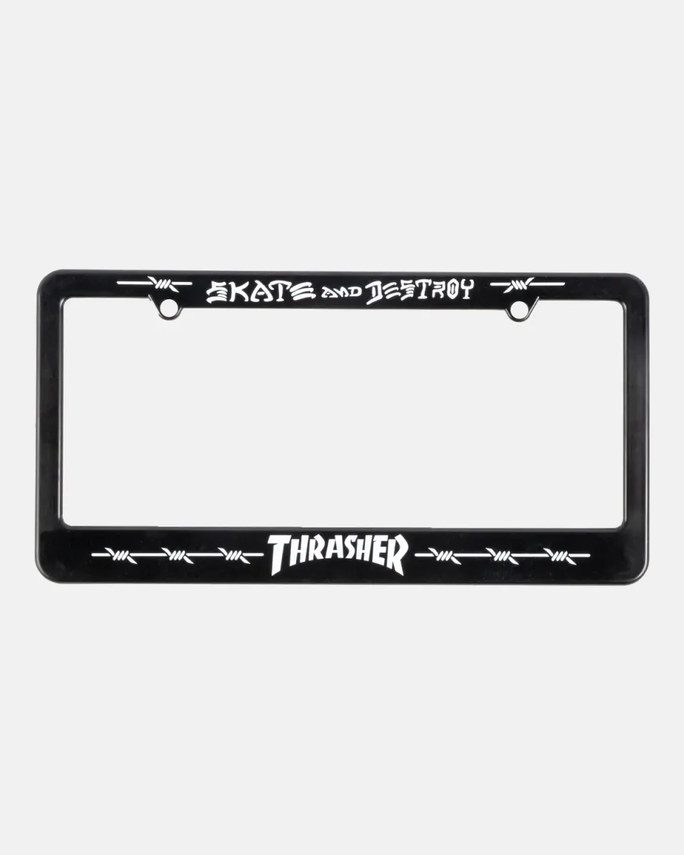 Thrasher Barbed Wire skiltplateholder svart