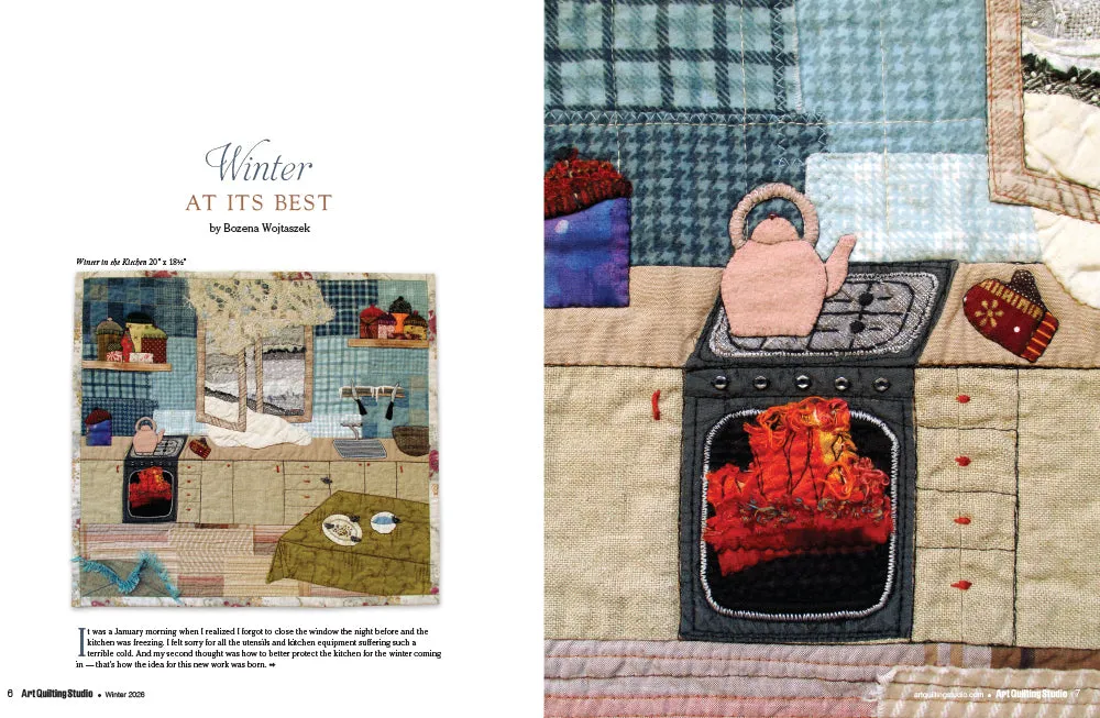 Stampington Art Quilting Studio Winter 2026 blad 144 sider