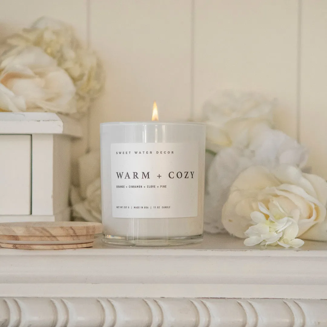 Sweet Water Decor Warm + Cozy duftlys 11 oz – soya
