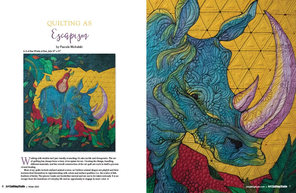 Stampington Art Quilting Studio Winter 2022 blad PDF quilting