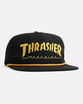 Thrasher Rope snapbackcaps svart/gul lett