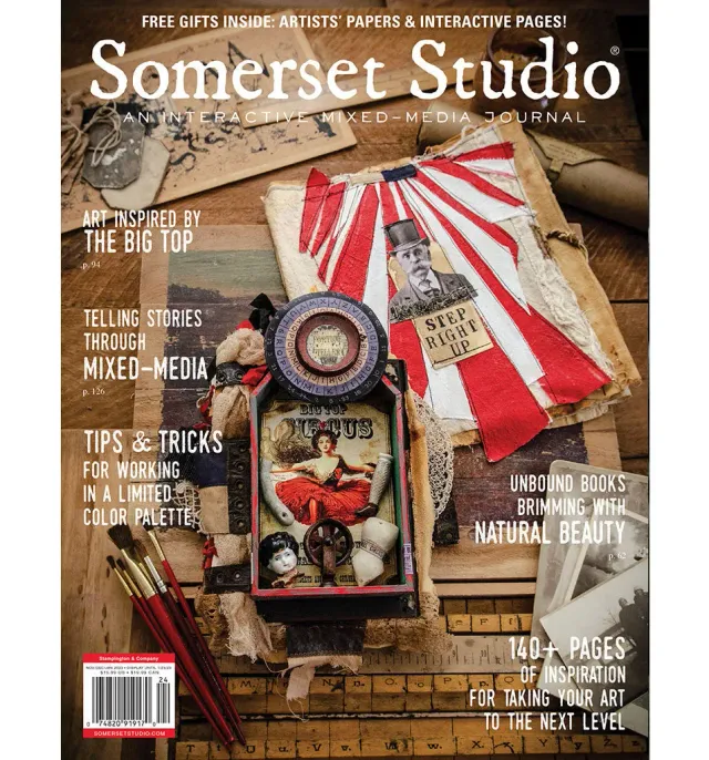 Stampington Somerset Studio Winter 2023 blad mixed media