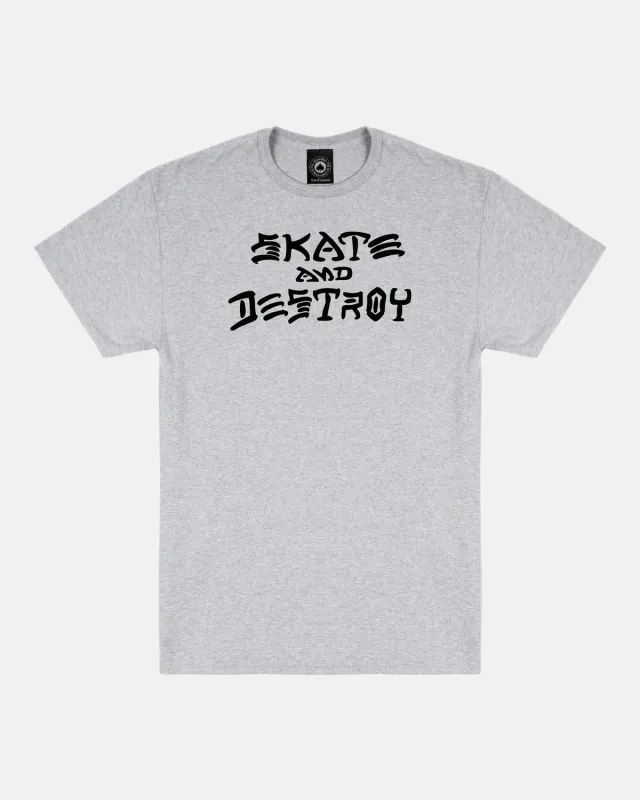 Thrasher Skate and Destroy t-skjorte grå