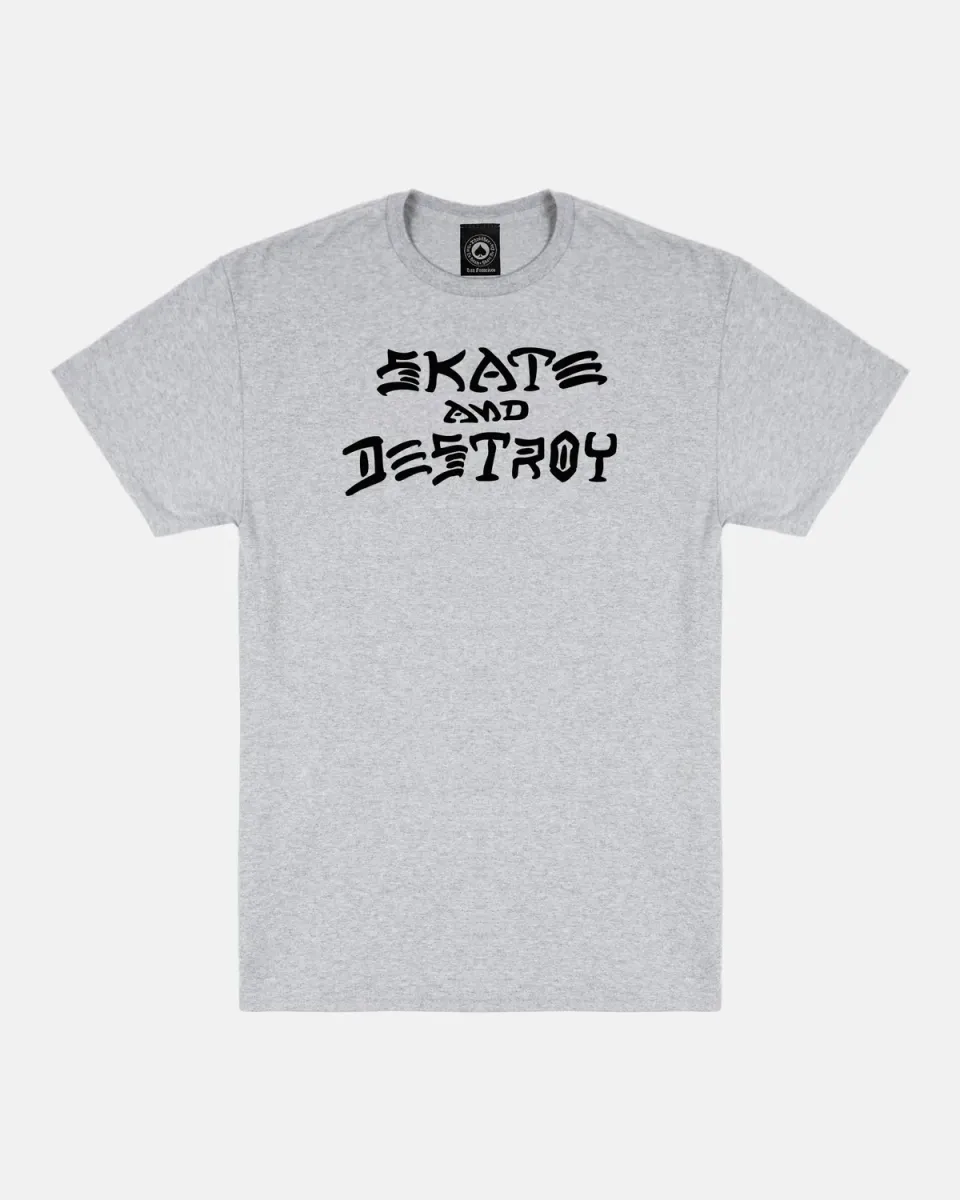 Thrasher Skate and Destroy t-skjorte grå