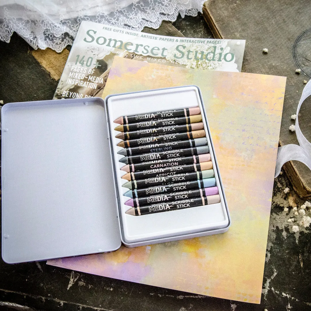 Stampington Somerset Studio Scribbles Scripts bundle blad
