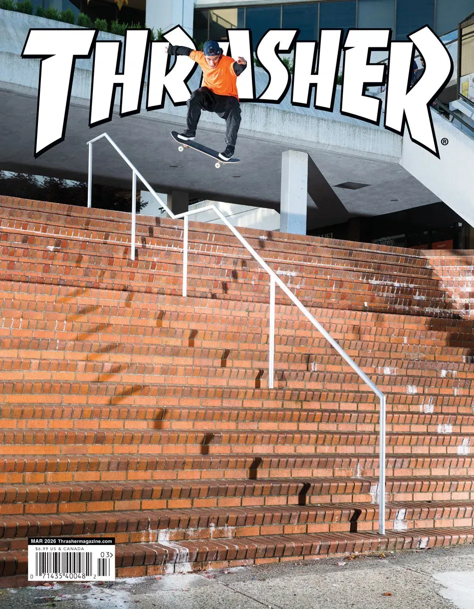 Thrasher Magazine mars 2026 blad enkeltutgave skate