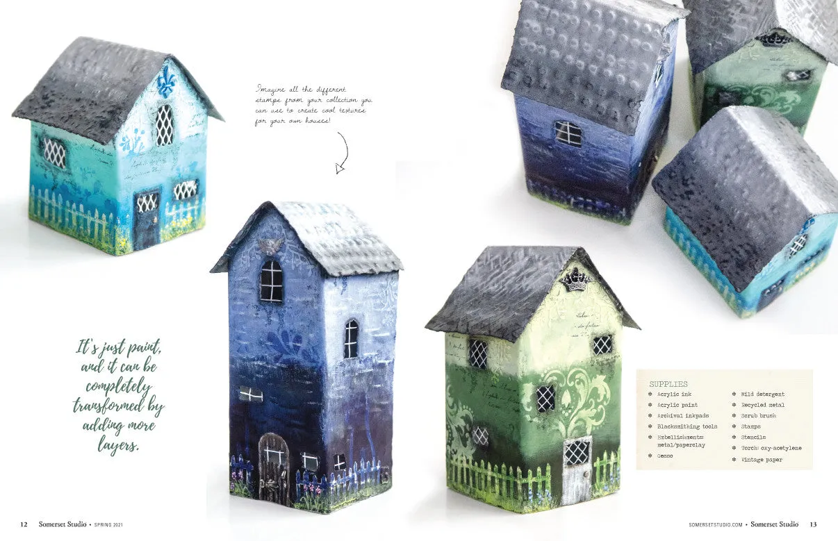 Stampington Somerset Studio Spring 2021 blad nedlasting 160 sider